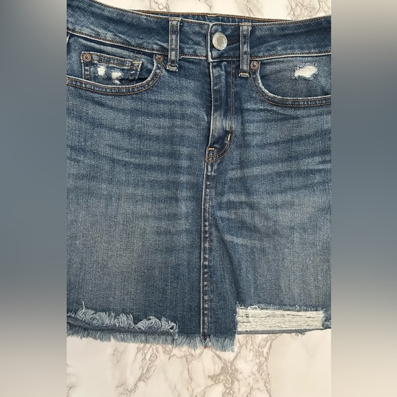 American Eagle Outfitters Denim Skirt with Distress - Picture 1 of 2